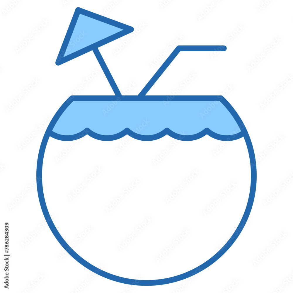 Vector Icon Beach, coconut, drink, juice, summer Vector Icon Beach, coconut, drink, juice, summer