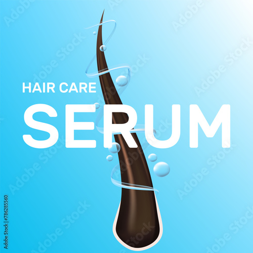 Vector hair and follicles, representing aspects of hair care, dermatology, and health. Covering topics like hair loss, treatment, and protection. Hair care serum advertising Not AI.
