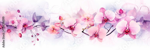 Elegant watercolor background featuring intricate orchid blooms  adding a touch of sophistication to luxury   Generative AI