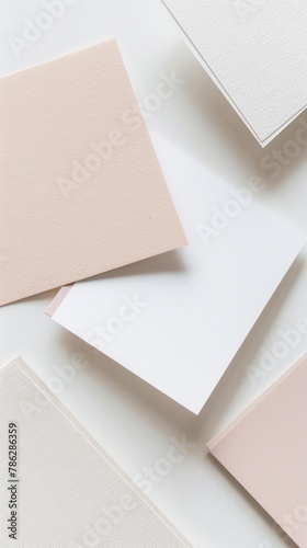 Minimalist sticky notes in neutral tones with simple geometric shapes for a modern digital workspace