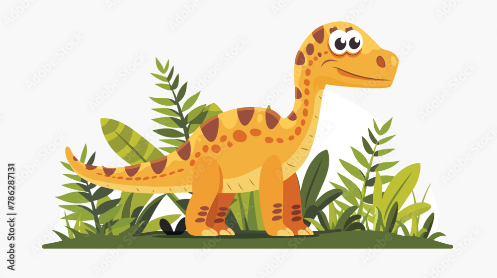 Cute dinosaur vector cartoon illustration isolated on