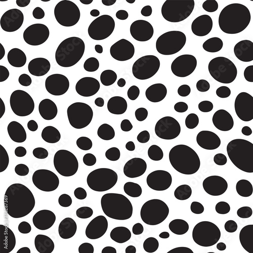 Abstract Black and White Dalmatian Spot Seamless Pattern