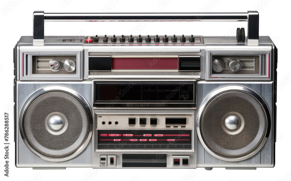 Fototapeta premium PNG Vintage boombox portable stereo electronics radio
