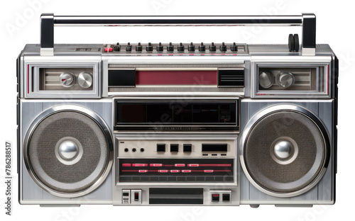 PNG Vintage boombox portable stereo electronics radio