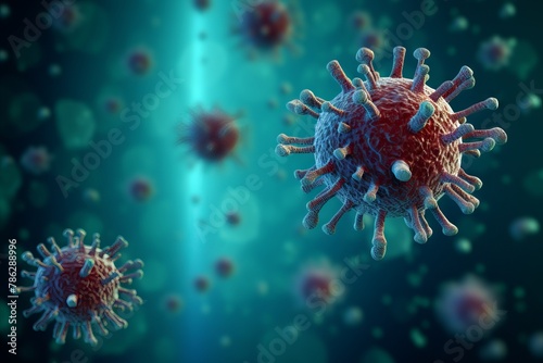 Microscopic Virus with Surrounding Cellular Structures © Eitan Baron