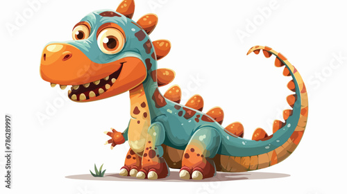 Fototapeta Naklejka Na Ścianę i Meble -  Cute little dinosaur monster. Vector cartoon Illustration