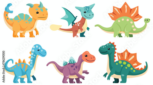 Fototapeta Naklejka Na Ścianę i Meble -  Cute little dinosaur vector illustration