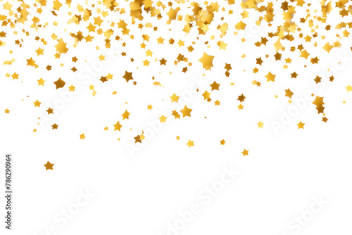Gold star confetti effect png, transparent background
