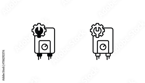 Water Heater icon design with white background stock illustration