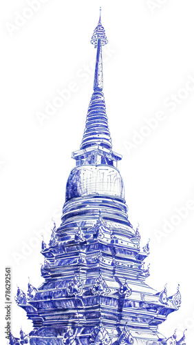 PNG Vintage drawing stupa architecture illustrated building.