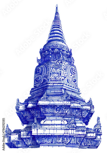 PNG Vintage drawing Indian stupa architecture building steeple.