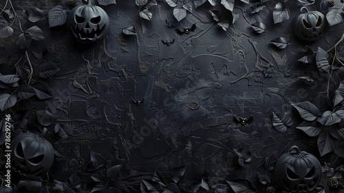 Grungy black paper texture background, Halloween background