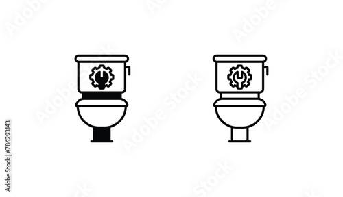 Toilet icon design with white background stock illustration