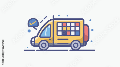 Delivery Schedule Vector Icon in color icon isolated