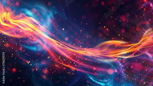 Vibrant abstract wave of colors on a dark background