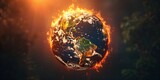 A Fiery Globe Symbolizing the Drastic Environmental Changes Driven by Global Warming and Climate Crisis