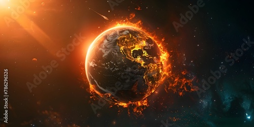 The Earth Ablaze A Chilling Depiction of Our Fragile Planet in Peril