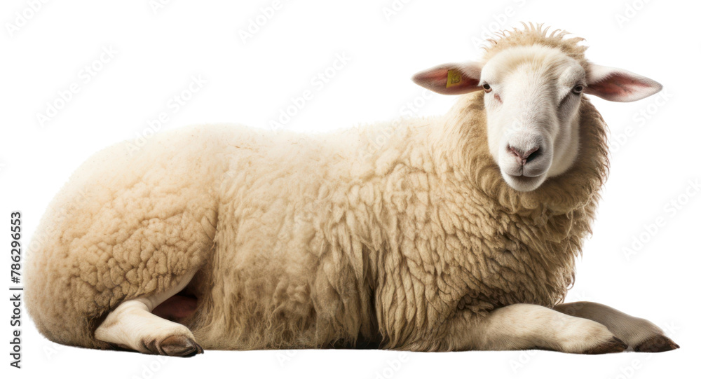 Fototapeta premium PNG Sleeping sheep livestock animal mammal.