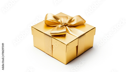 gold package, mail, package, isolated, png, white background, shot from above сreated with Generative Ai © Andrii Yablonskyi