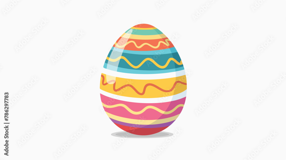 Easter egg Decorated with Colorful Stripes For Egg sea