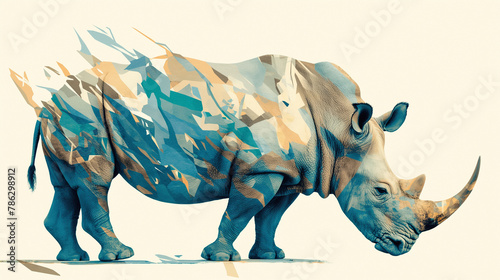 Rinoceronte no fundo branco - Ilustração photo