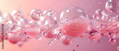 Serenity in Skincare: Collagen Essence & Hydration Bubbles. Concept Skincare Essentials, Collagen Benefits, Hydration Techniques, Serene Glow, Pampering Rituals