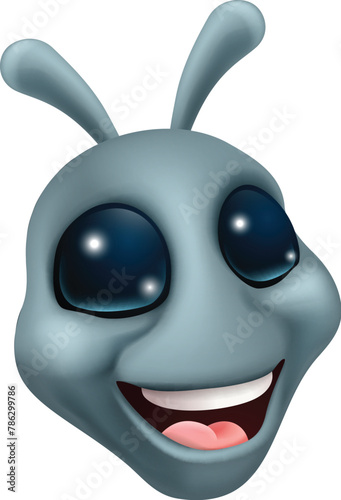An alien grey or gray fun cartoon character mascot