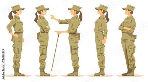 Female Thai government officers in uniform. Woman Thai