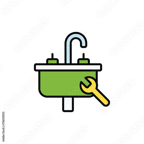 Sink icon design with white background stock illustration