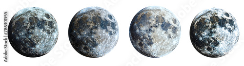 moon isolated on a transparent PNG background, white background , Generative Ai photo
