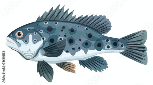 Fish flat vector isolated on white background