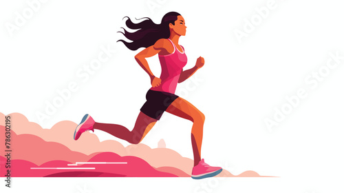 Fitness girl running design Vector illustration isolated
