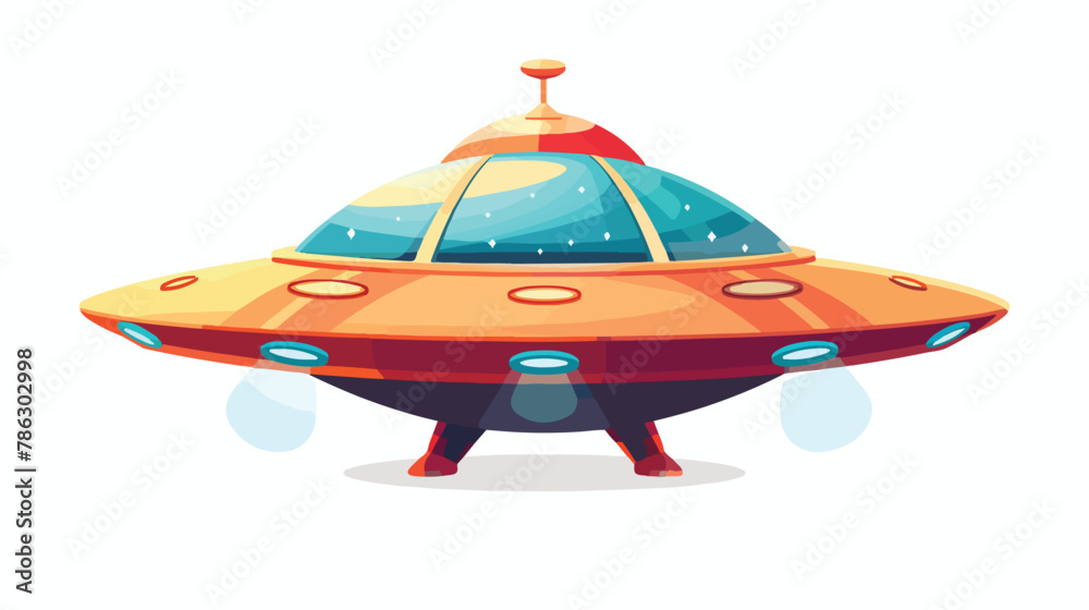 Flat vector UFO isolated on white background. Illustration