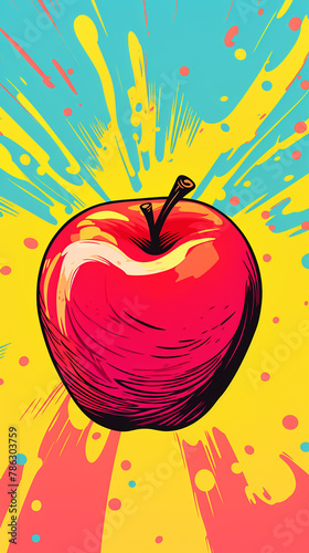 pop-art apple cartoon   reated with Generative Ai