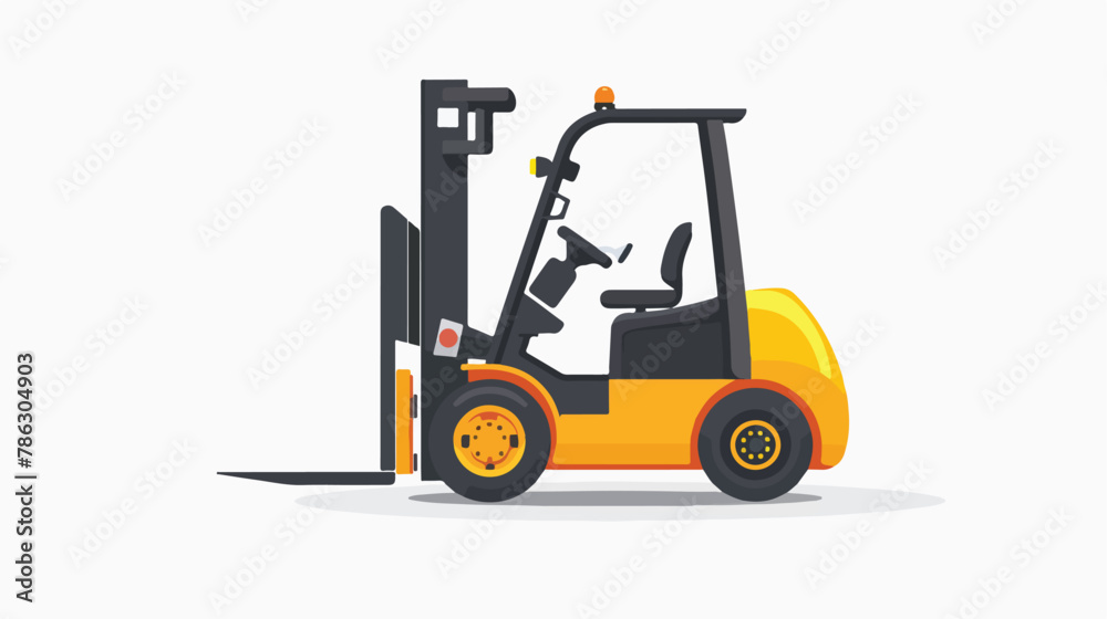 Forklift flat vector isolated on white background