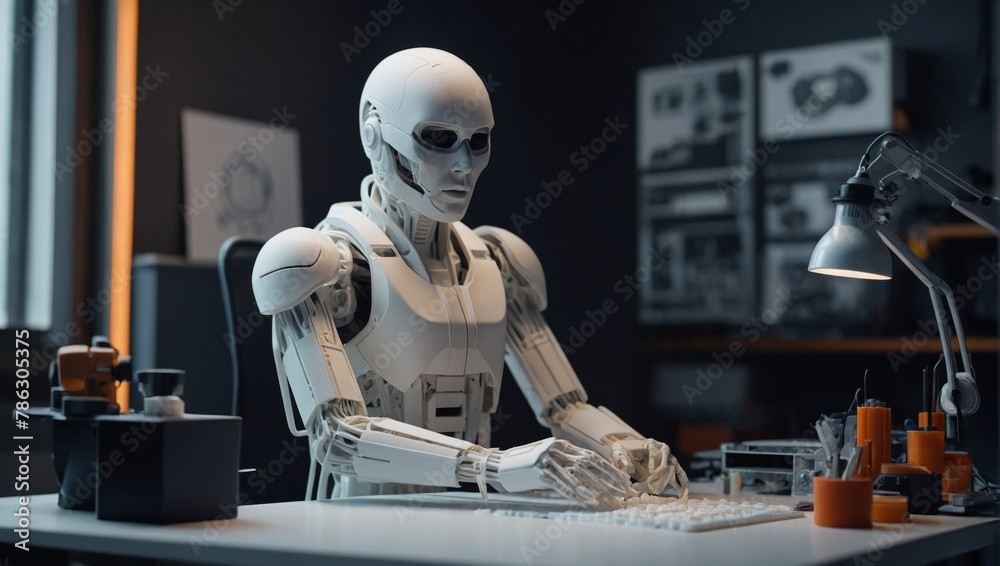 human species robot working in the laboratory human species robot working in the laboratory