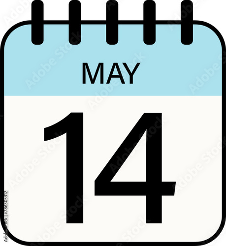 calendar icon with date 14 May photo