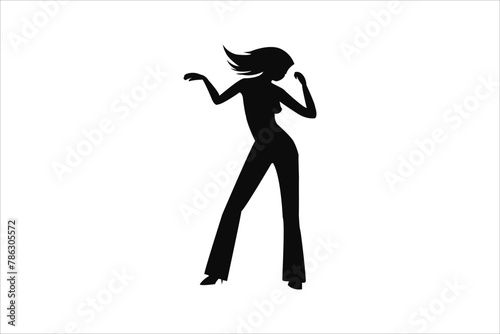 A woman street dance hip hop dancer in silhouette.
