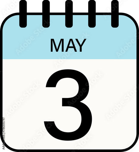 calendar icon with date 3 May