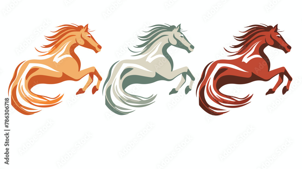 Galloping Horse Wind Mane Vector Logo collection Speed