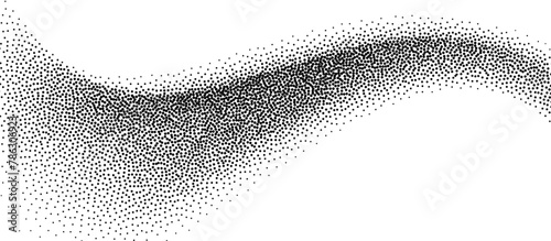 Dotwork abstract background, black grain texture, Abstract stipple sand effect, gradient backdrop from dots. Vector illustration.