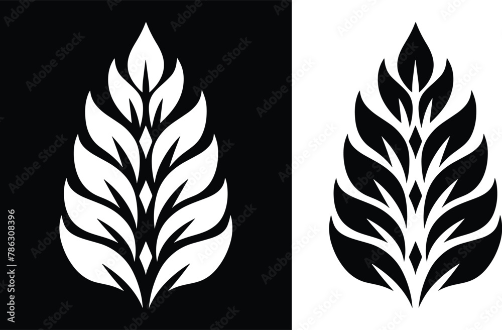 black and white minimalistic pine tree logo design for nature parks zoos or business corporations - obrazy, fototapety, plakaty 
