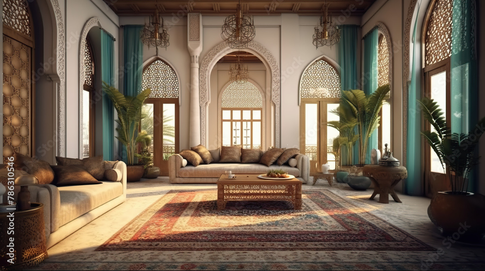 arabic living room decorated