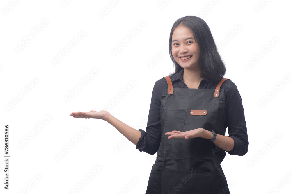 Young Asian Woman Barista Wearing Apron Young Asian Woman Barista Wearing Apron