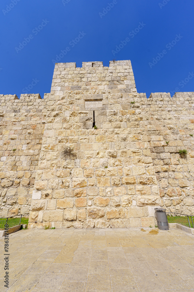 Guard Tower in the old city walls of Jerusalem