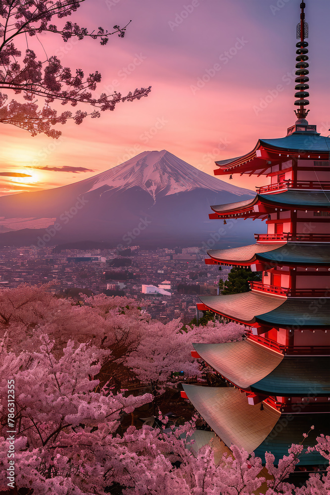 landscape in japan on backgrund
