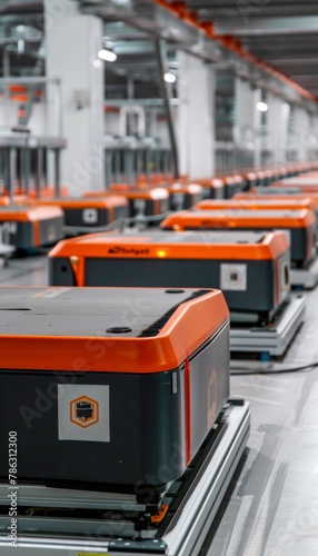 Cutting-edge parcel sorting robot system with AGV technology and a tilt tray mechanism. © kilimanjaro 