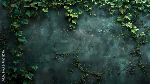 Vine plant wall poster background © jinzhen