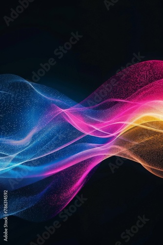 Grainy gradient background with blue, pink, and yellow shades forming an abstract glowing color wave