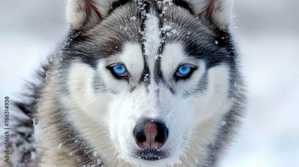 Majestic siberian husky puppy with stunning blue eyes embarks on snowy adventures Majestic siberian husky puppy with stunning blue eyes embarks on snowy adventures
